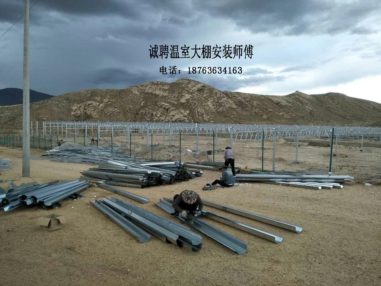 溫室大棚安裝師傅一道農(nóng)業(yè)公司圖片