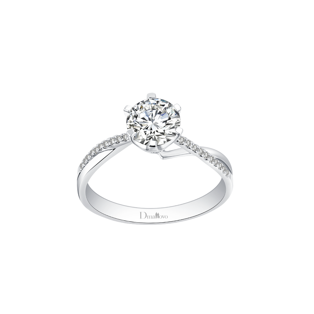 合肥瑪麗萊鉆戒Crown系列致美白18K金50分H色結(jié)婚鉆戒