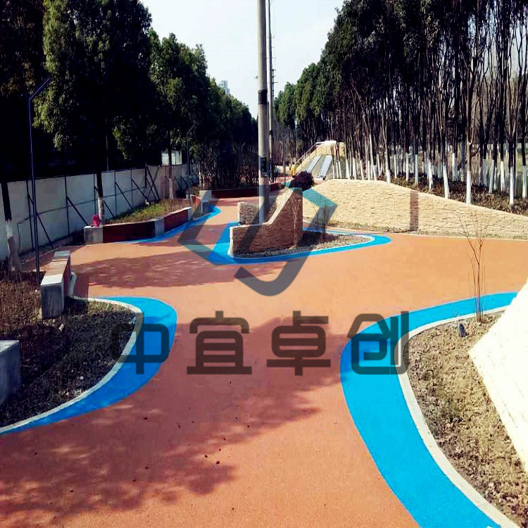 蘇州市發(fā)光透水路面鋪裝熒光石炫彩路面