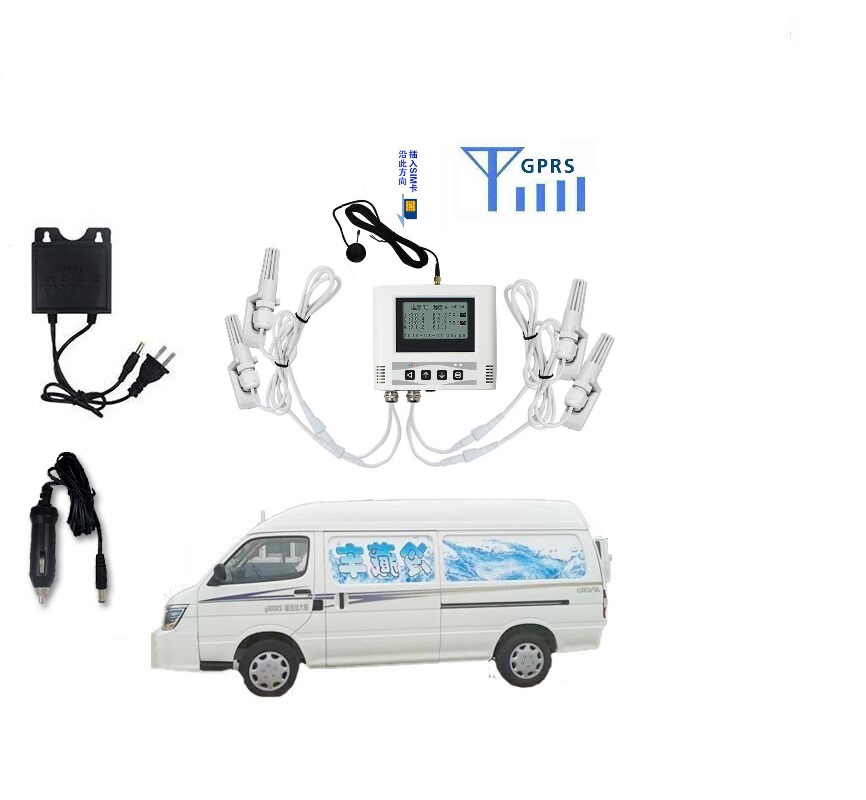 建大仁科小型医药冷藏面包车温湿度传感器在线监控