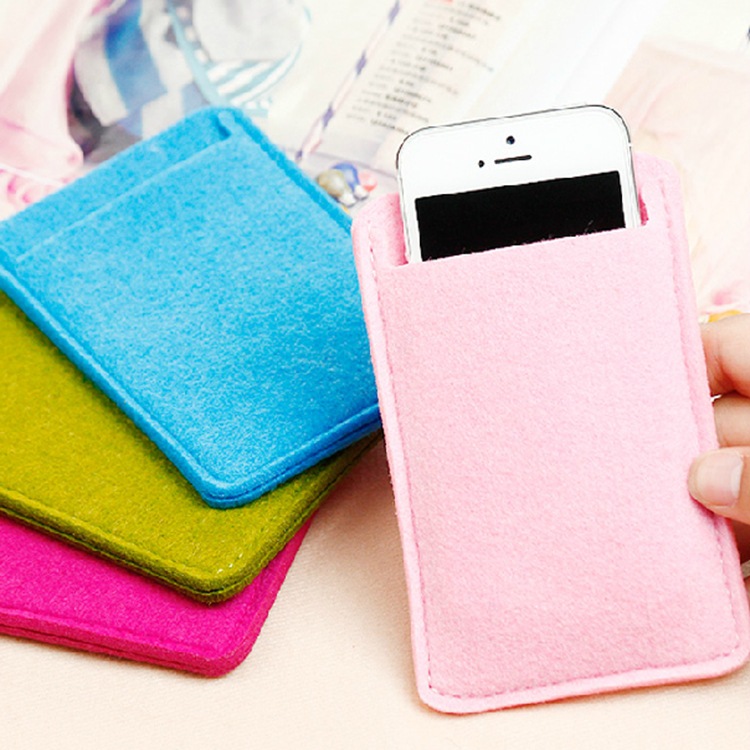 廠家毛氈手機(jī)包 時(shí)尚糖果色毛氈手機(jī)保護(hù)套 低價(jià)批發(fā) 可定制logo圖片