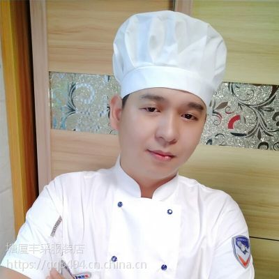 圓頂純棉廚師帽餐飲廚房工作帽子圖片