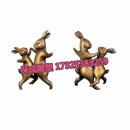 鑄銅兔子雕塑圖片/鑄銅兔子雕塑樣板圖 (1)