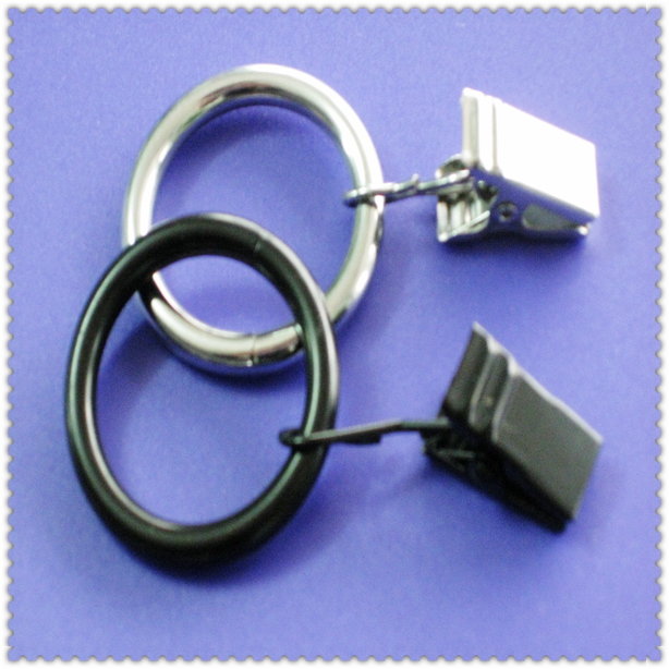 廠家直銷黑色 內(nèi)徑25mm 五金圓環(huán)窗簾掛夾 優(yōu)質(zhì)窗簾夾 夾子