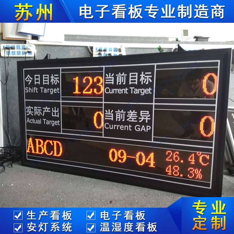 生产进度看板PLC设备MES通讯配套计数器工厂管理生产车间网口通讯LED电子看板 生产进度看板