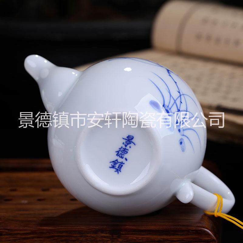 青花瓷茶具套裝，手繪青花荷花功夫圖片/青花瓷茶具套裝，手繪青花荷花功夫樣板圖 (2)