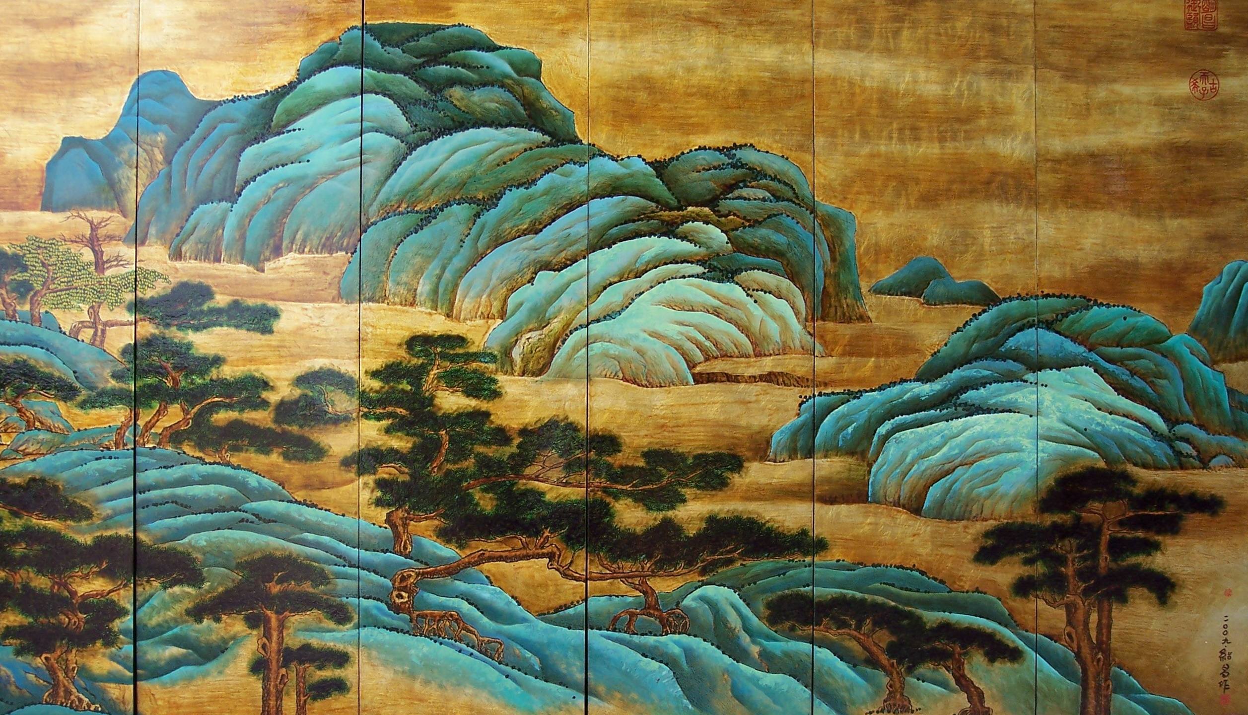 金箔漆畫圖片/金箔漆畫樣板圖 (3)