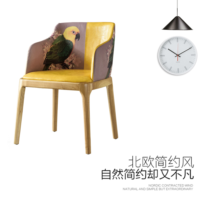 靠背皮椅簡約原木椅新古典椅休閑椅圖片/靠背皮椅簡約原木椅新古典椅休閑椅樣板圖 (2)