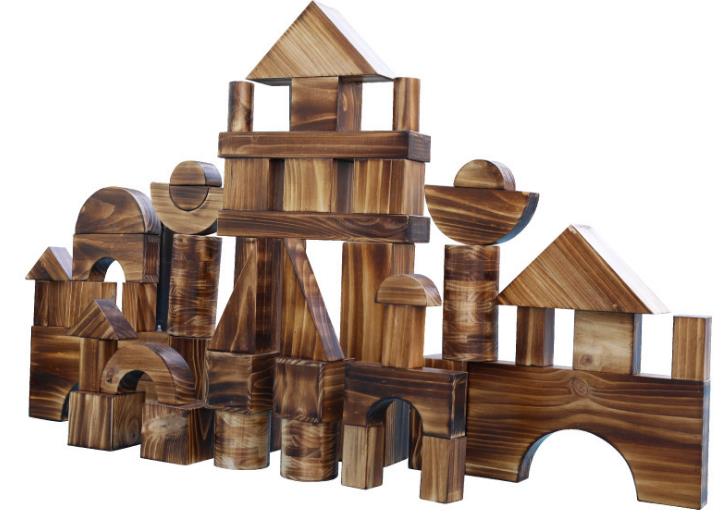 新款大型戶外碳化積木幼兒園火燒積圖片