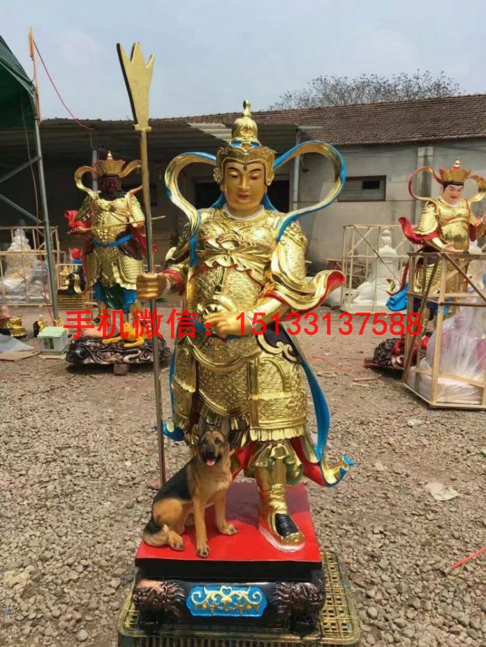 二郎神佛像貼金彩繪 佛像擺件圖片