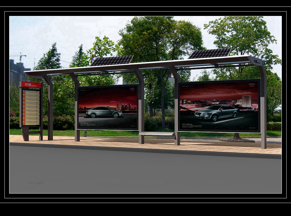 公交車候車亭生產圖片/公交車候車亭生產樣板圖 (2)