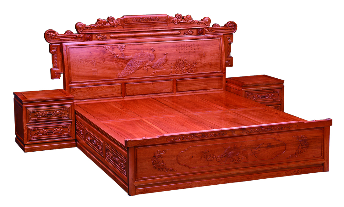 財(cái)源滾滾大床 紅木古典家具圖片