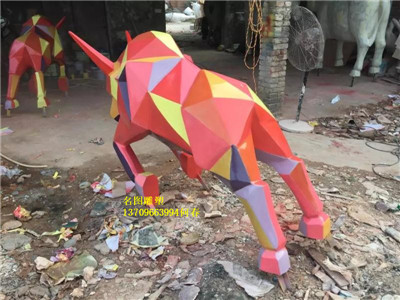 玻璃鋼五彩牛雕塑圖片/玻璃鋼五彩牛雕塑樣板圖 (1)