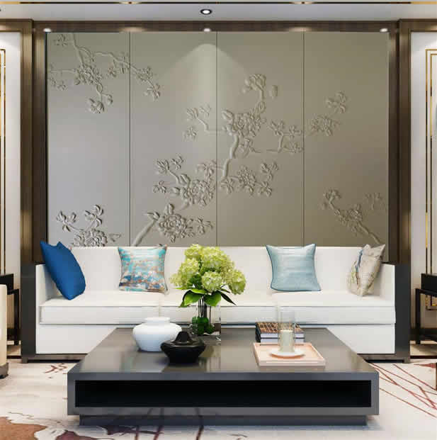 富貴綿長浮雕硬包背景墻leqifei.com