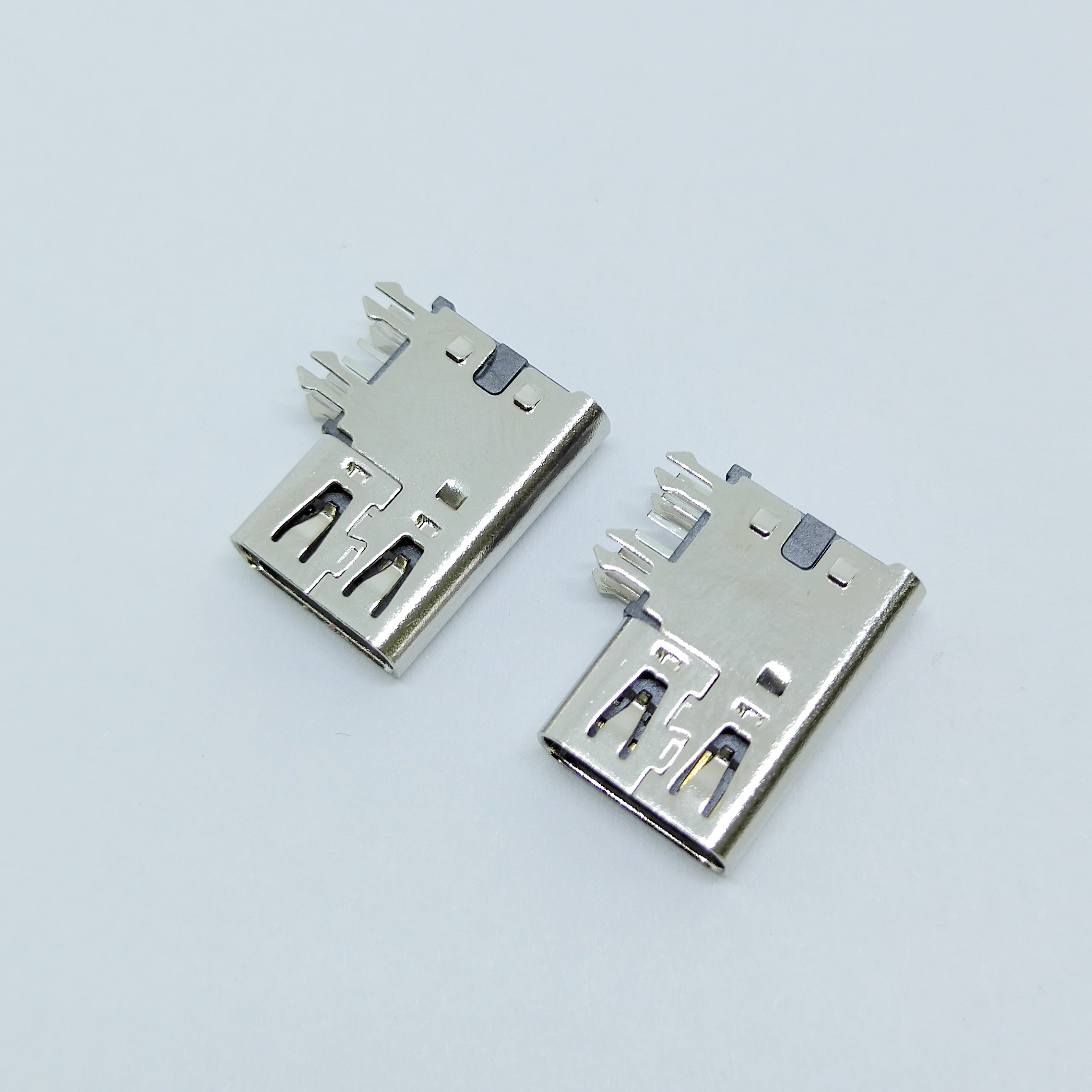 Type-c 6P側(cè)插母座 側(cè)立式插板 90度加長外殼 簡易側(cè)插