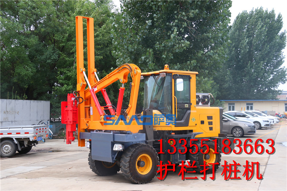 裝載機式護欄拔樁機經久耐用    裝載機式護欄打樁機廠家