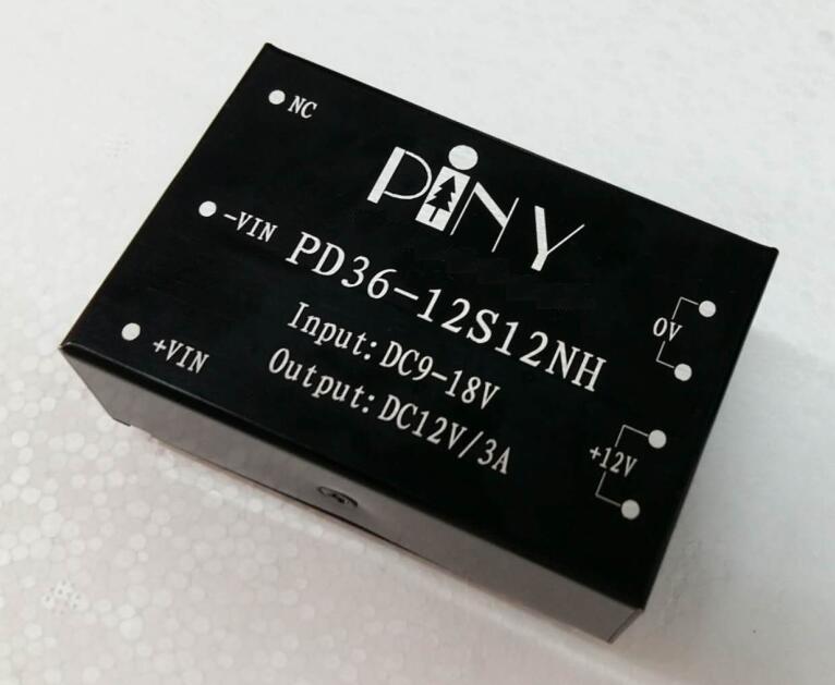 PINY品源牌DC-DC直插式36W開關(guān)電源PD36-12S12WH穩(wěn)壓電源直流12V轉(zhuǎn)直流12V/3A