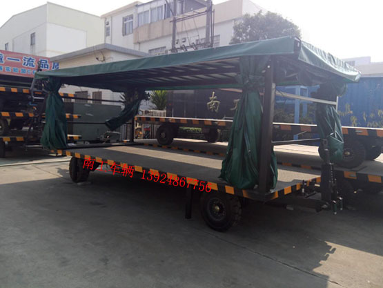 雙牽引6噸升降雨篷平板拖車圖片