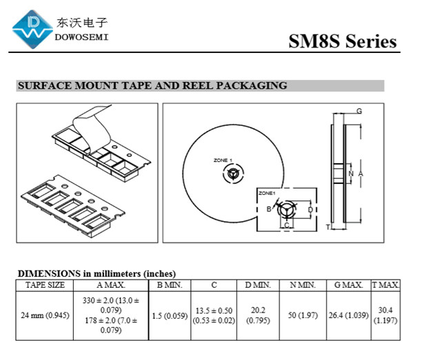 瞬变抑制二极管型号图片