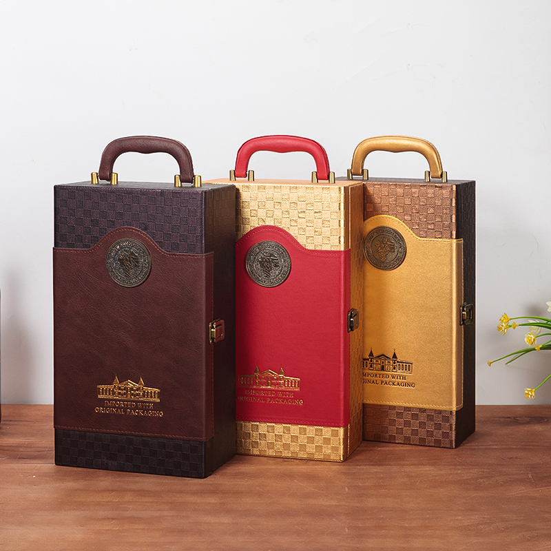 紅酒皮盒雙只裝圖片