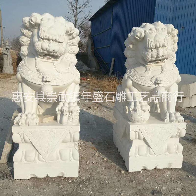漢白玉石獅子圖片/漢白玉石獅子樣板圖 (2)