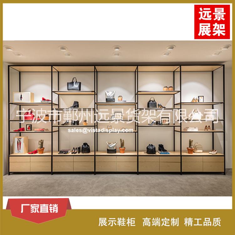 供应童鞋展示柜 童装货架展示柜定制 钢木结构欧式风格展柜专卖店图片