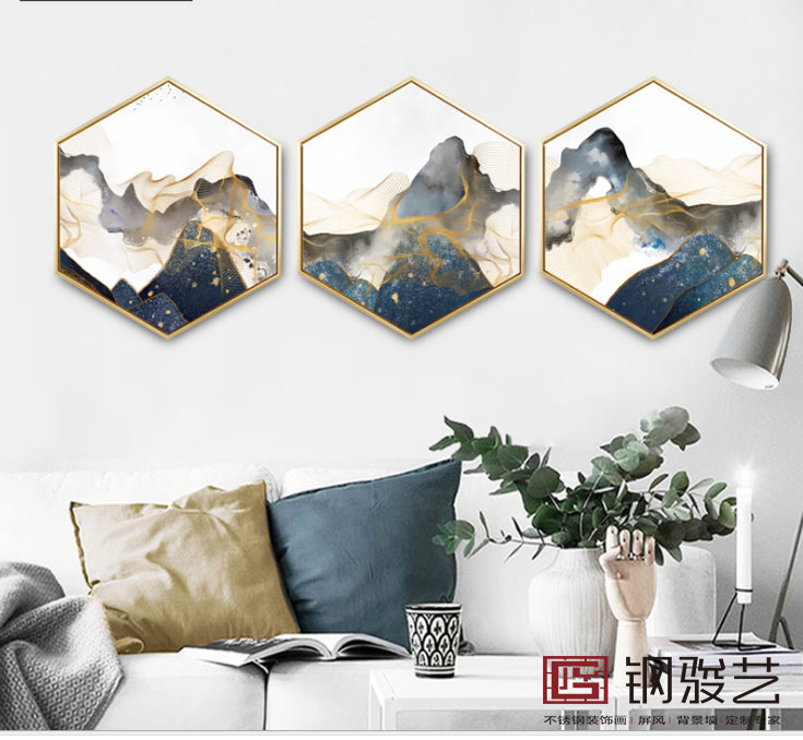 廠家定制新中式不銹鋼雙聯(lián)壁畫圖片/廠家定制新中式不銹鋼雙聯(lián)壁畫樣板圖 (3)