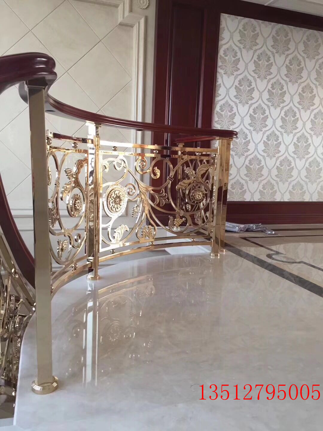 常熟新歐式別墅銅藝樓梯扶手設計圖片/常熟新歐式別墅銅藝樓梯扶手設計樣板圖 (4)