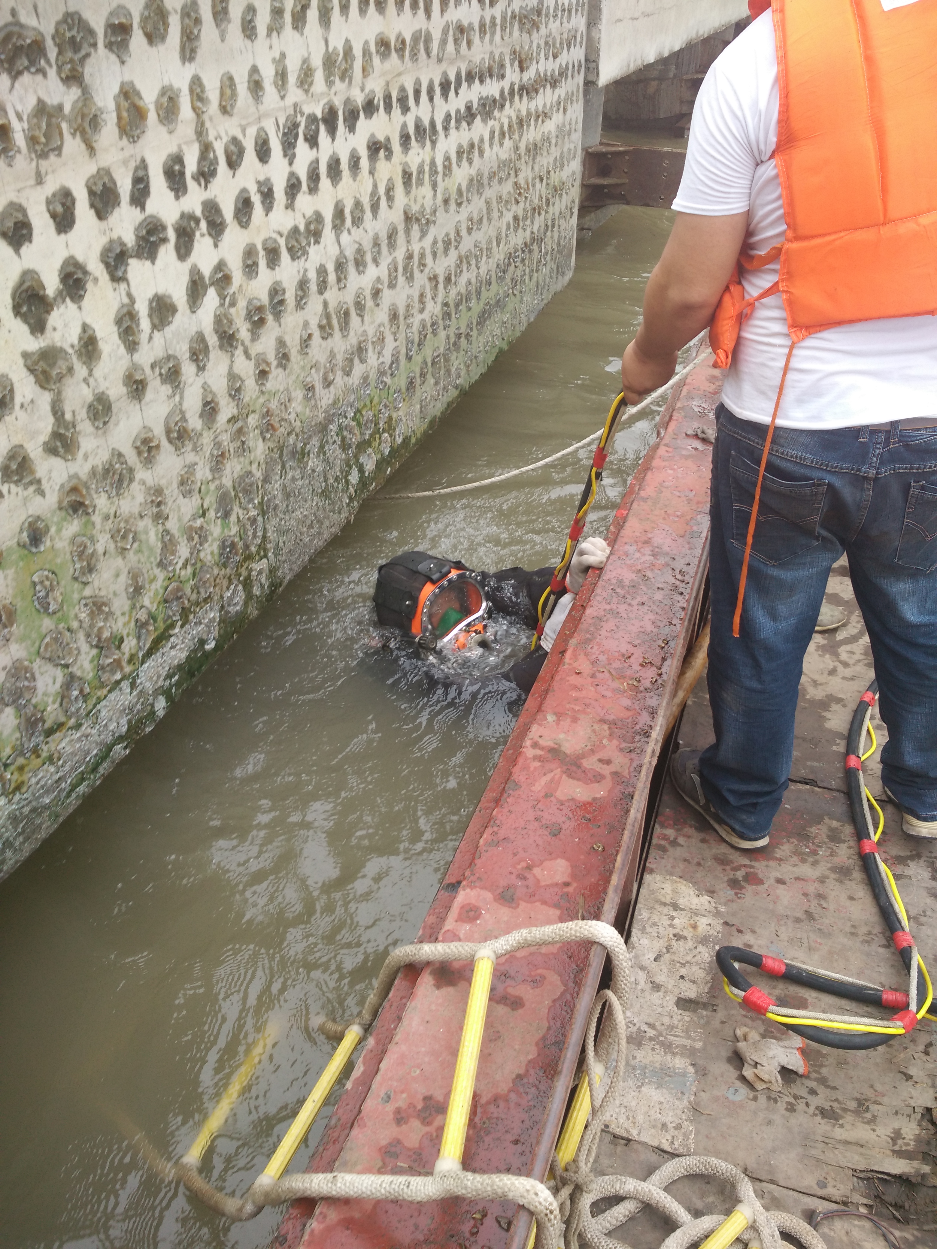 南京中潜潜水打捞 水下维修安装码头修复加固沉船打捞工程图片