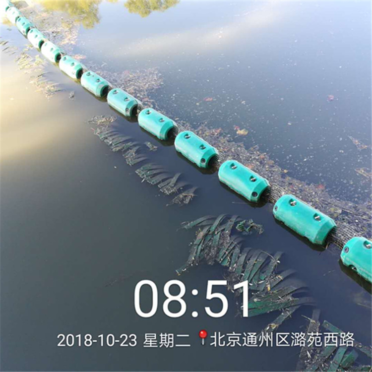 水上拦截水草垃圾浮体 夹网式拦污浮筒 PE材质塑料浮筒