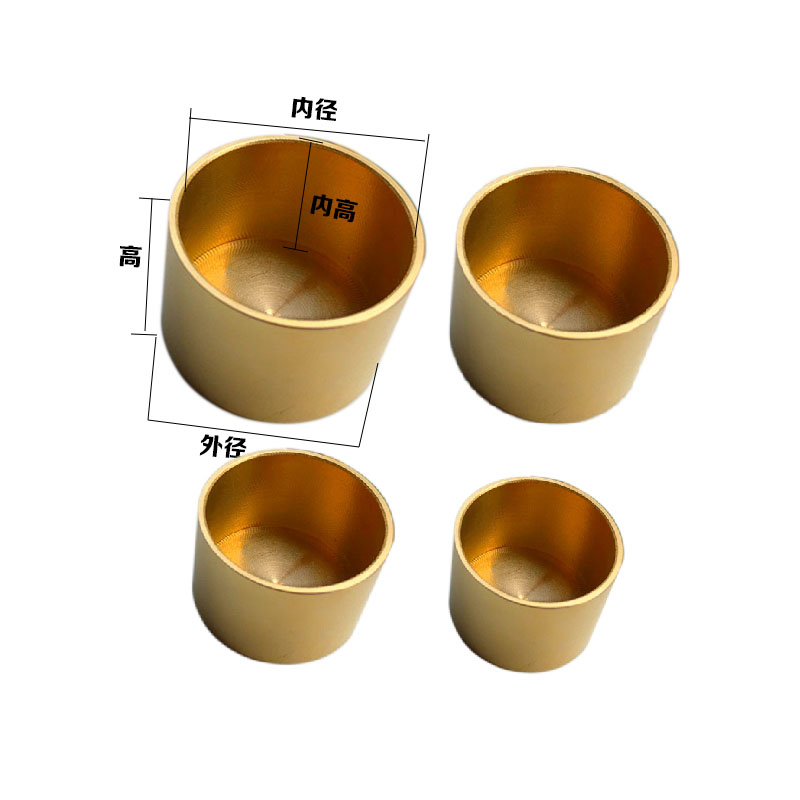 新中式家具圆形纯铜脚套桌椅把铜套 中山桌椅把铜套厂家 新中式家具圆铜套 新中式家具圆形纯铜脚套图片