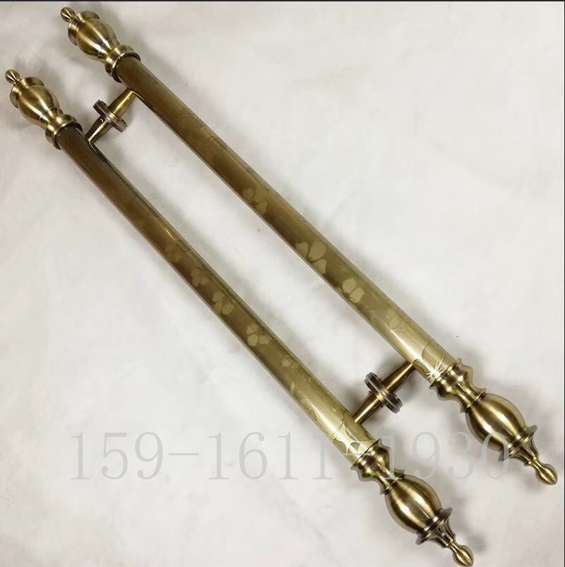 酒店玻璃大門(mén)帶框不銹鋼青古銅拉手圖片/酒店玻璃大門(mén)帶框不銹鋼青古銅拉手樣板圖 (2)