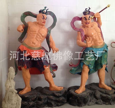 哼哈二將彩繪玻璃鋼現(xiàn)貨批發(fā)廠家 哼哈二將彩繪現(xiàn)貨廠家批發(fā) 2米哼哈二將武將彩繪*