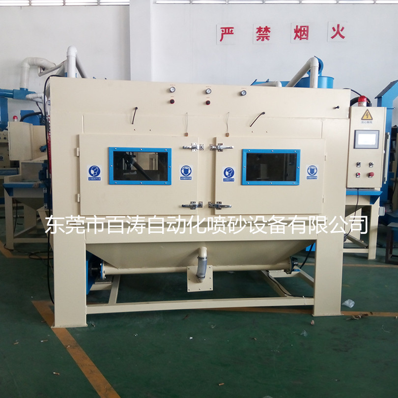 圓管鋼管平移自動噴砂機 管道外壁噴砂處理噴砂機 百濤自動噴砂機