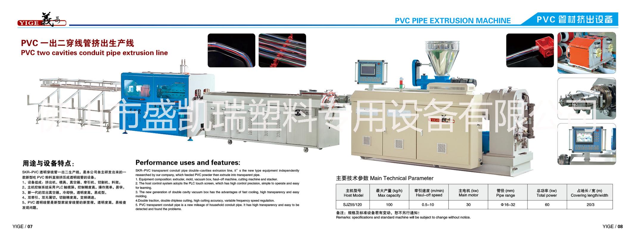 PVC透明穿线管挤出机图片