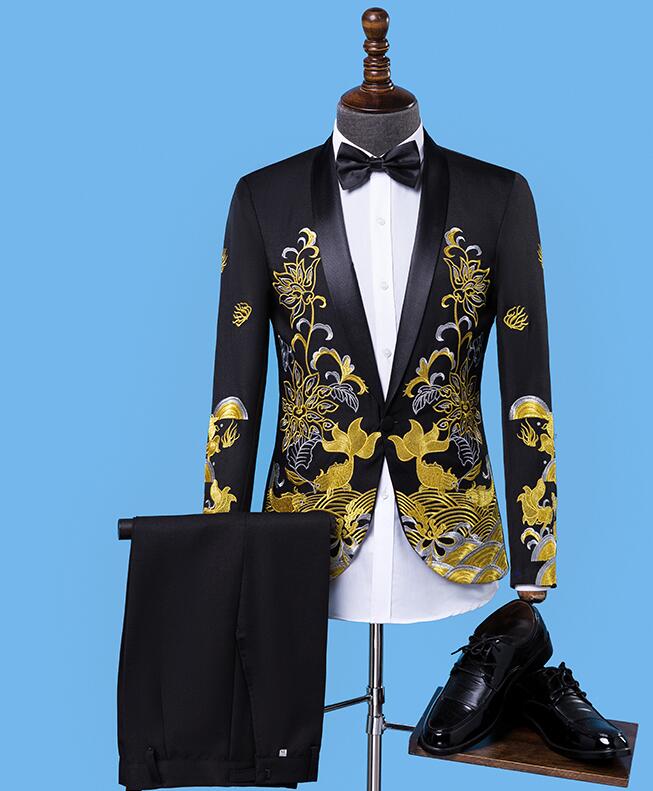 男主持人禮服租賃，男士中國風表演服歌手主持人服裝租賃