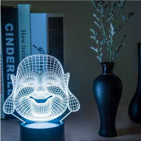 笑臉佛模型LED臺燈 佛山創(chuàng)意3DLED小夜燈 LED USB廠家供應(yīng)商 LED USB燈報價