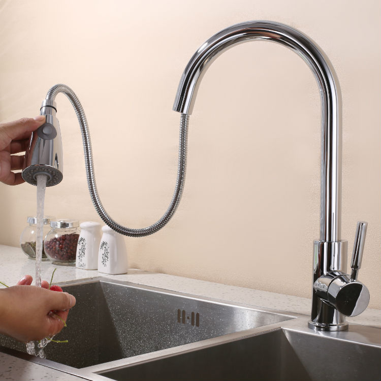 冷熱廚房抽拉水龍頭圖片/冷熱廚房抽拉水龍頭樣板圖 (1)