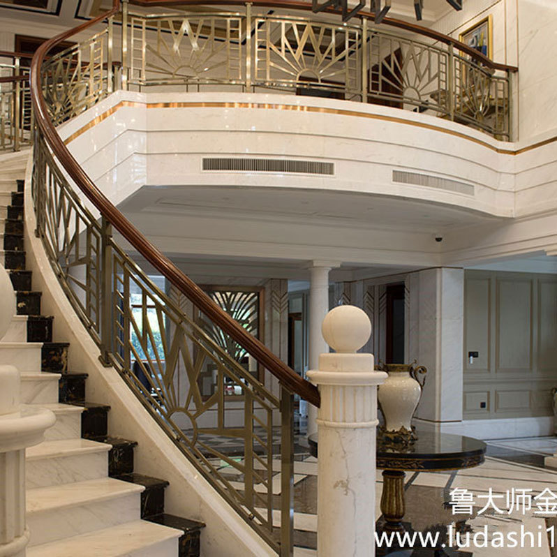 別墅鋁藝雕花樓梯護(hù)欄圖片/別墅鋁藝雕花樓梯護(hù)欄樣板圖 (3)