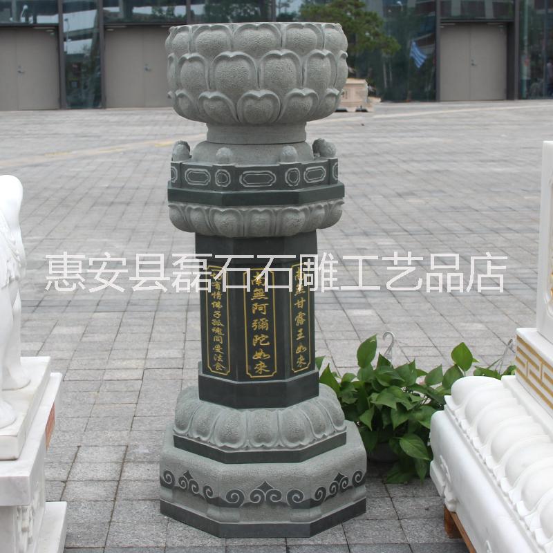 石雕出食台 芝麻黑雕刻施食台寺庙佛教用品佛塔摆件