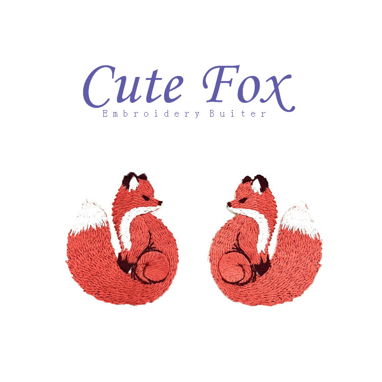 紅色狐貍刺繡布貼服裝裝飾輔料圖片/紅色狐貍刺繡布貼服裝裝飾輔料樣板圖 (1)