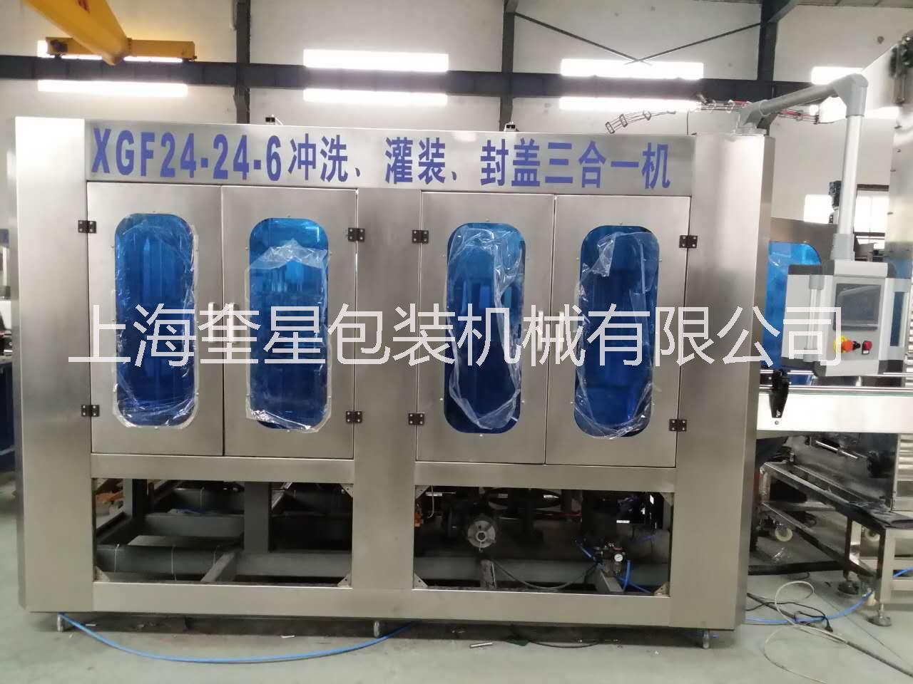塑料瓶沖瓶灌裝旋蓋三合一體機