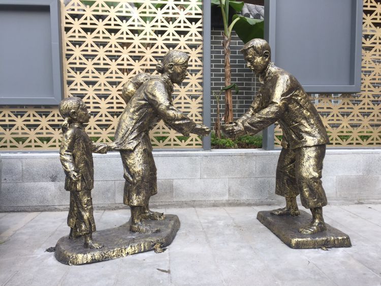 佛山玻璃鋼仿銅人物雕塑造型 園林玻璃鋼制品