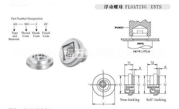 东莞市浮动螺母厂家供应广东各种规格 浮动螺母  深圳厂家直销