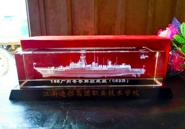 水晶激光內(nèi)雕定制 三維立體3D輪船模型 開業(yè)商務(wù)紀(jì)念禮品擺件