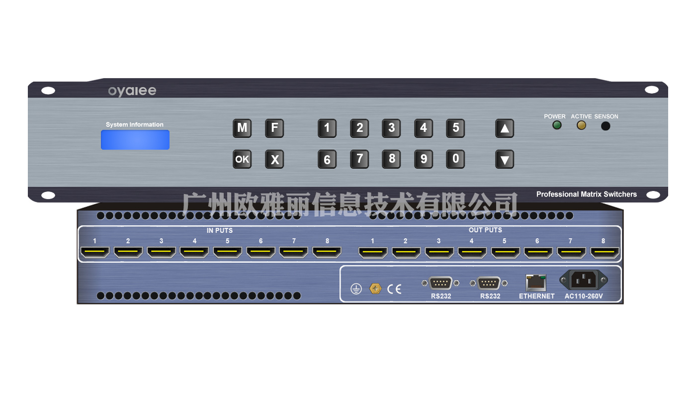 欧雅丽hdmi矩阵切换器8进8出4k高清音视频图片