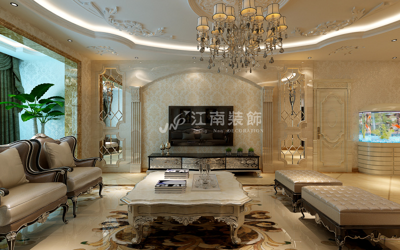 哈爾濱裝修公司哪家強(qiáng)？@江南裝飾@打造寶宇天邑140㎡歐式風(fēng)格裝修效果圖片3