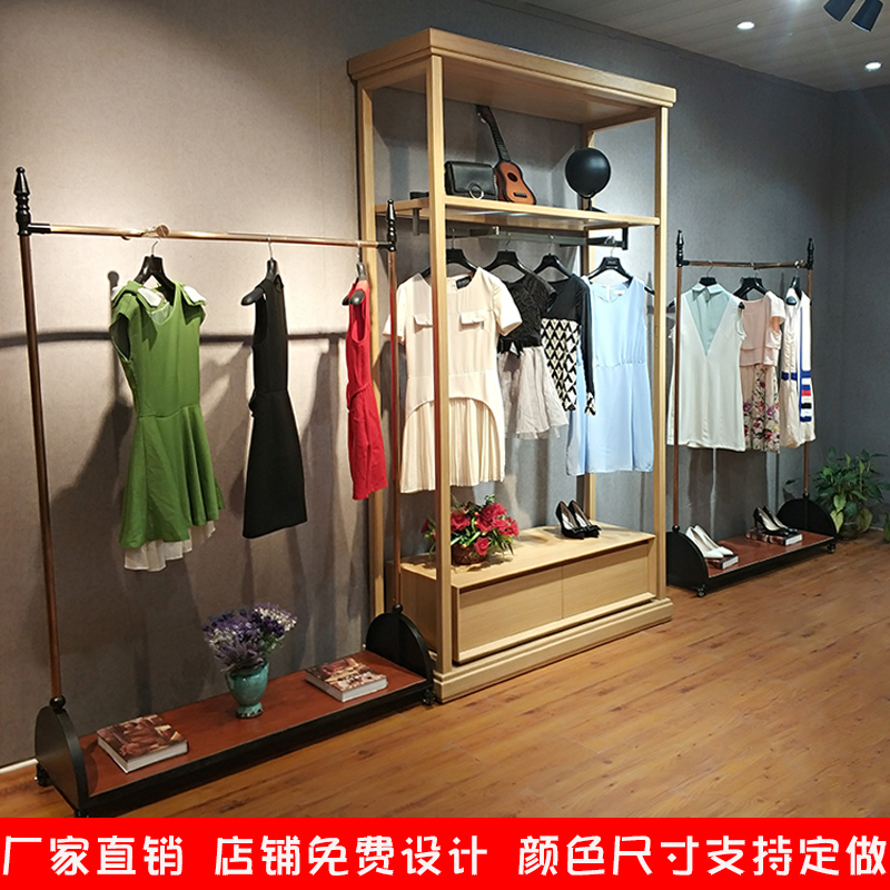 女装店货架展示架复古龙门架落地式中岛架