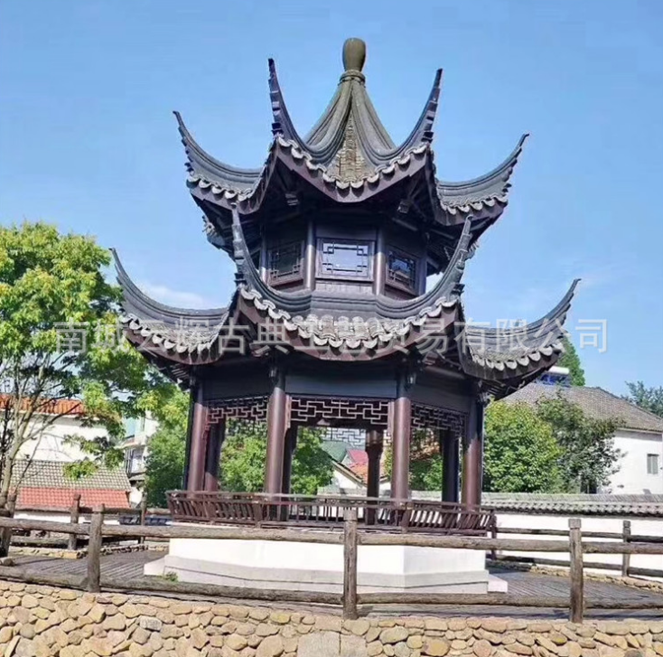 防腐木古建六角實木亭子圖片