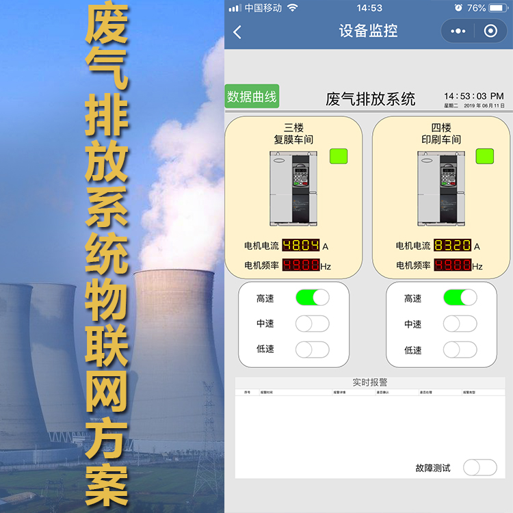 廢氣排放系統(tǒng)物聯(lián)網(wǎng)云平臺方案WiFi模塊PLC工控板IOT